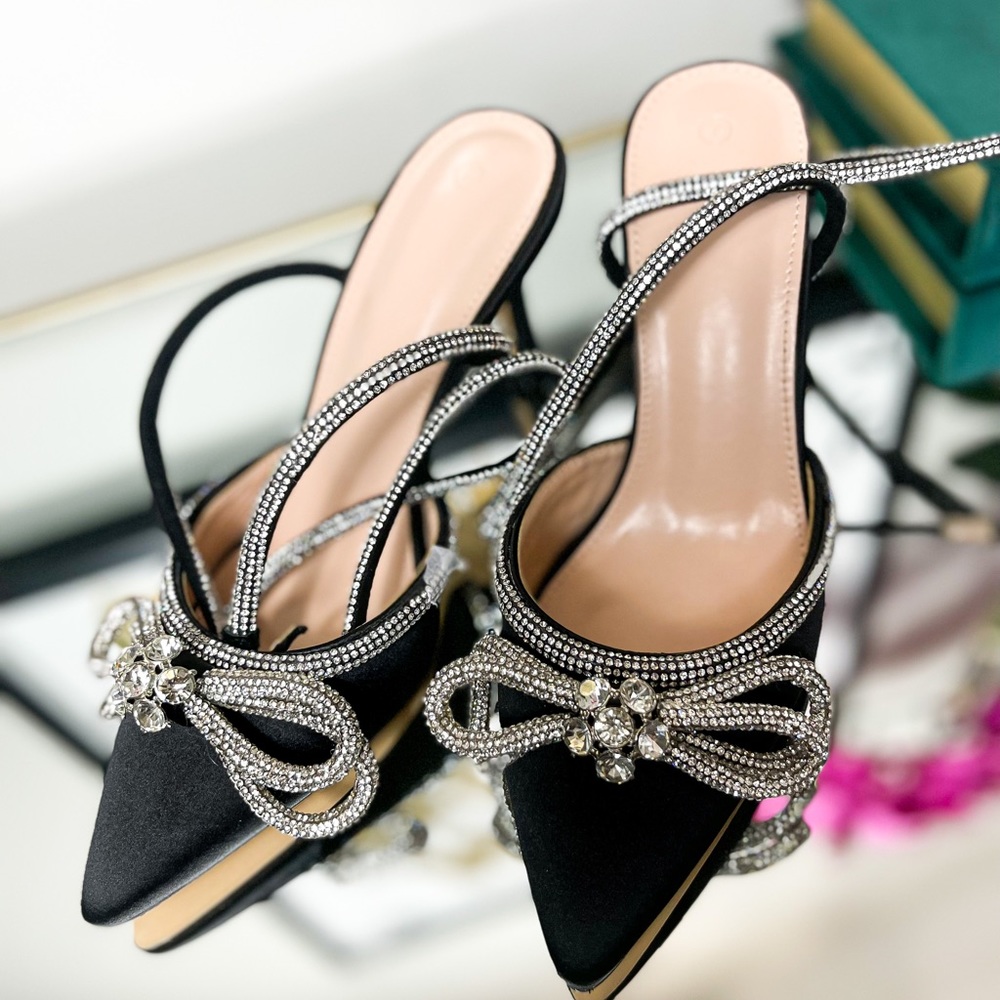 Brand New Black and Silver Bling Heels
